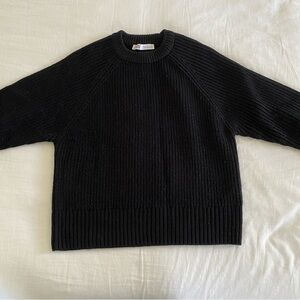 zara black knit sweater